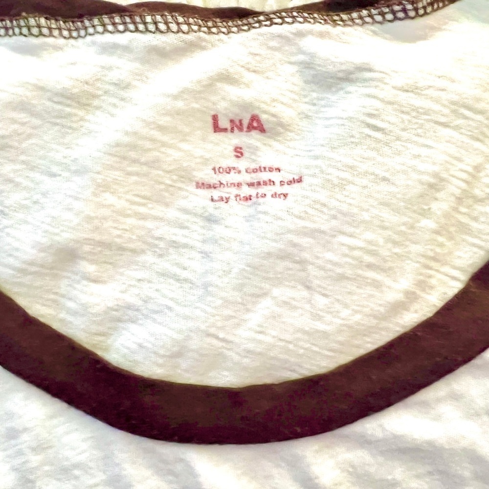LNA Los Angeles๐ Brown & White Baseball T-Shirt Sz S ๐ธ๐ - Picture 4 of 8